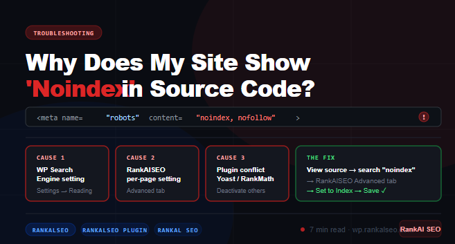 Why Does My Site Show 'Noindex' in the Source Code